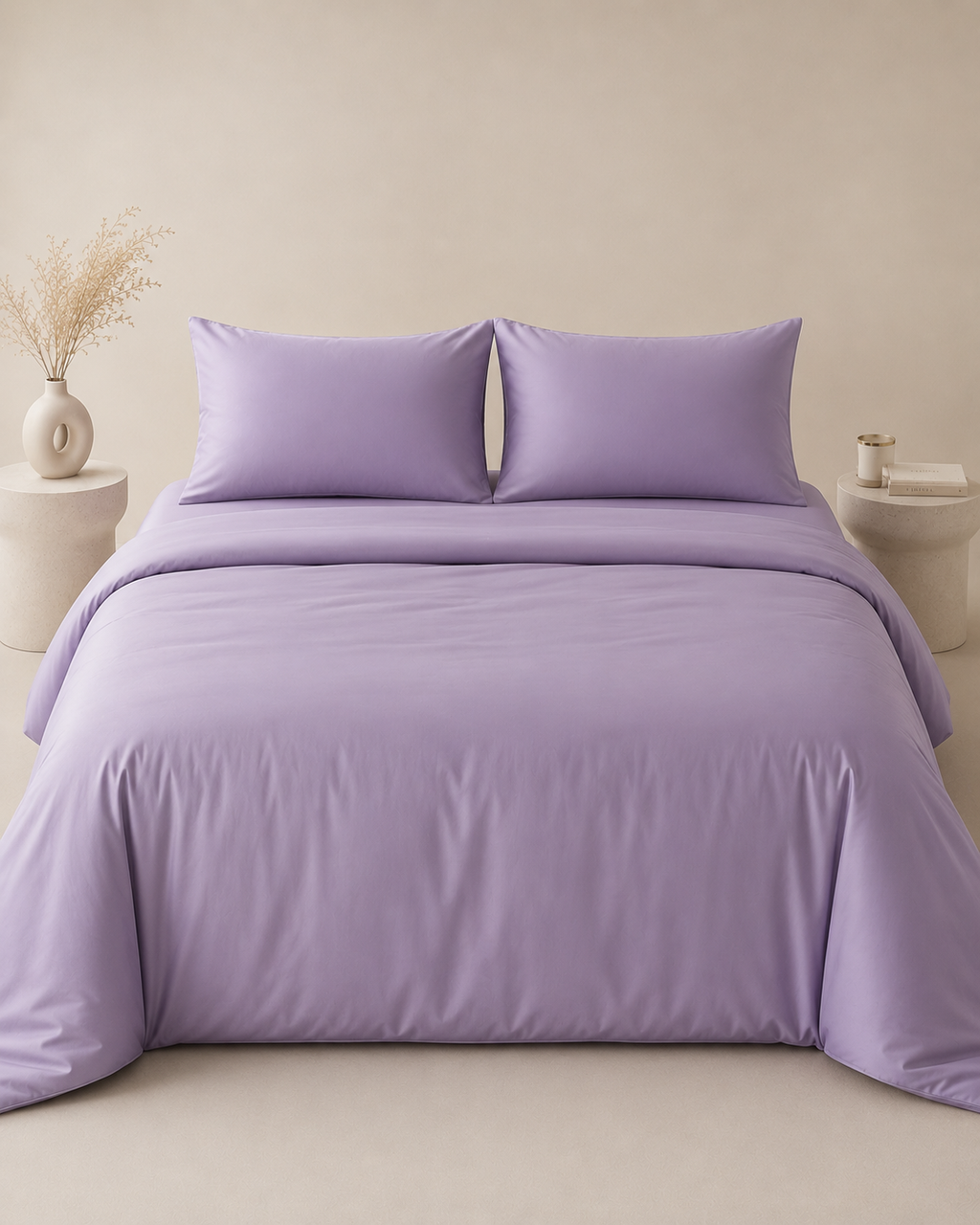 New Lilac Solid Bedsheet – Super King Size | 100% Pure Cotton