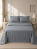 Dizzle Grey Solid Bedsheet – Super King Size | 100% Pure Cotton