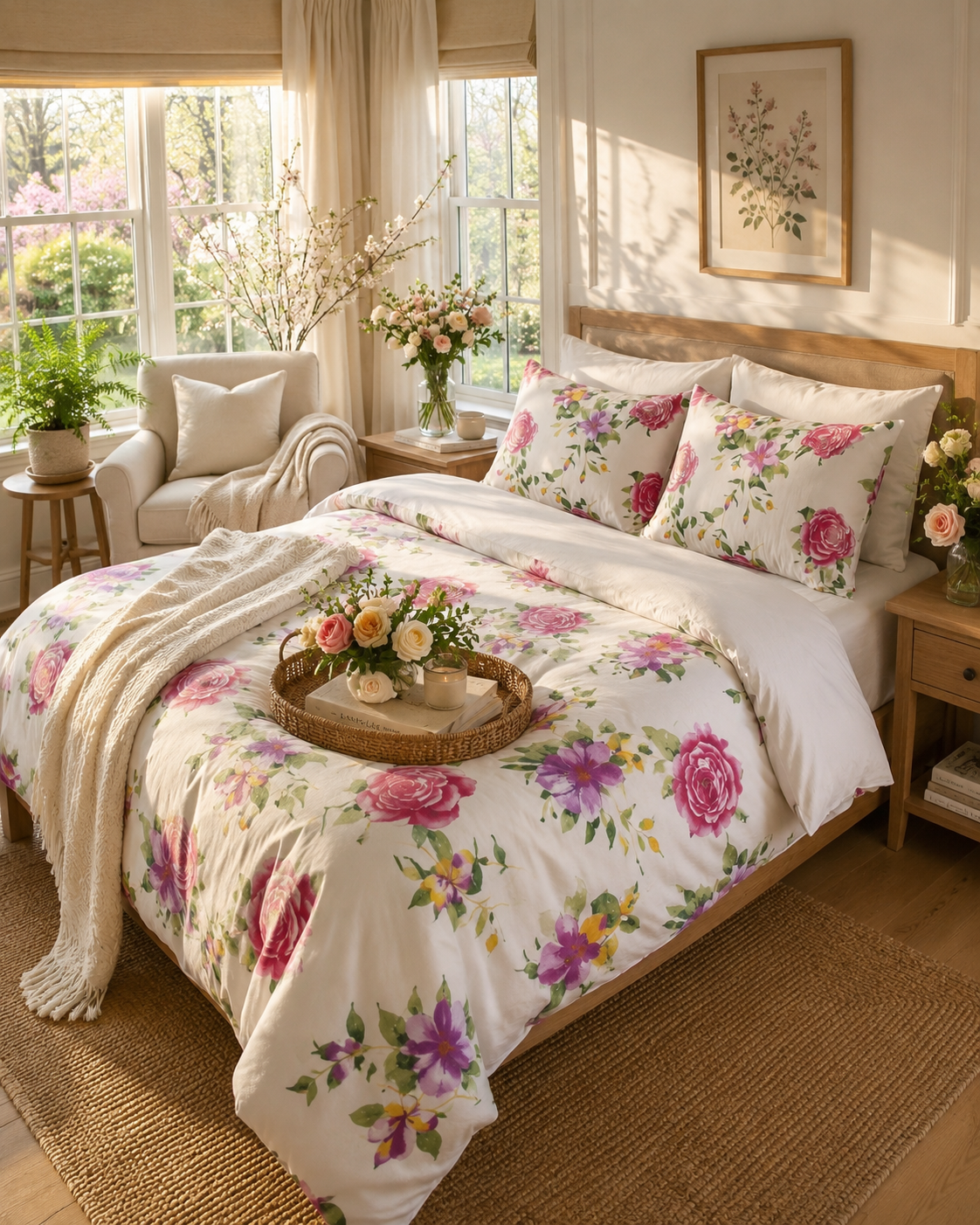 Floral collection - Super king size  | 100% pure cotton 600 TC