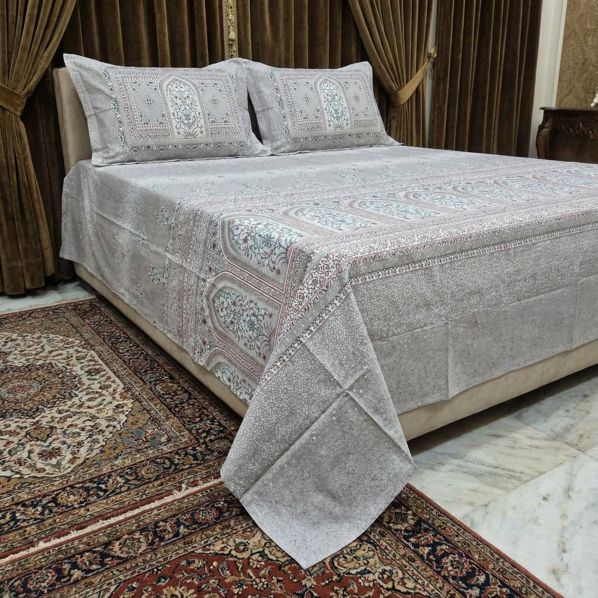 Jaipur Print Bedsheet – Queen Size | 100% Pure Cotton 350 TC