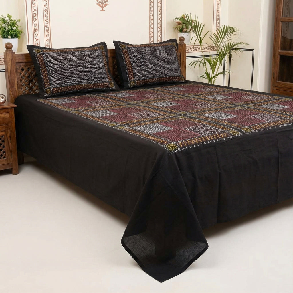 Ethnic Printed Bedsheet - Super King Size  | 100% Pure Cotton 300 TC