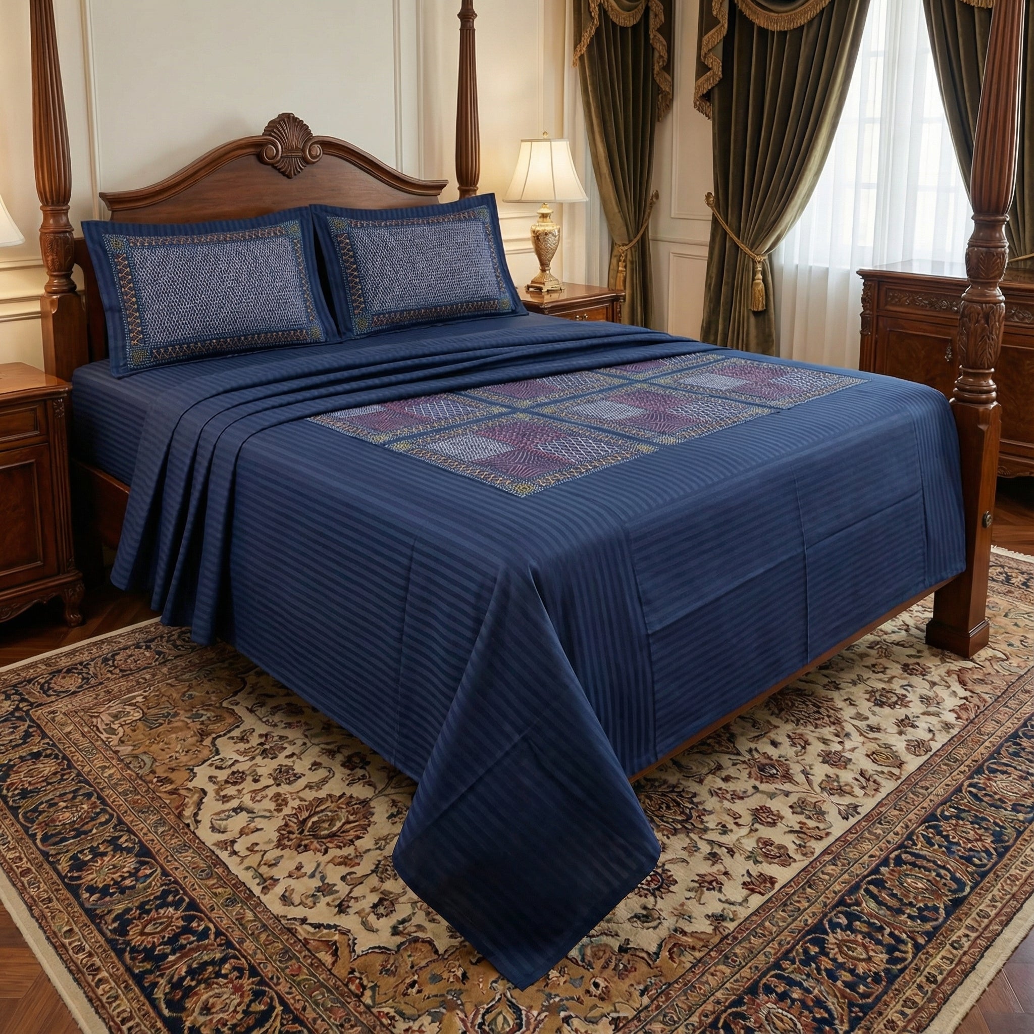Ethnic Printed Bedsheet - Super King Size | 100% Pure Cotton 300 TC