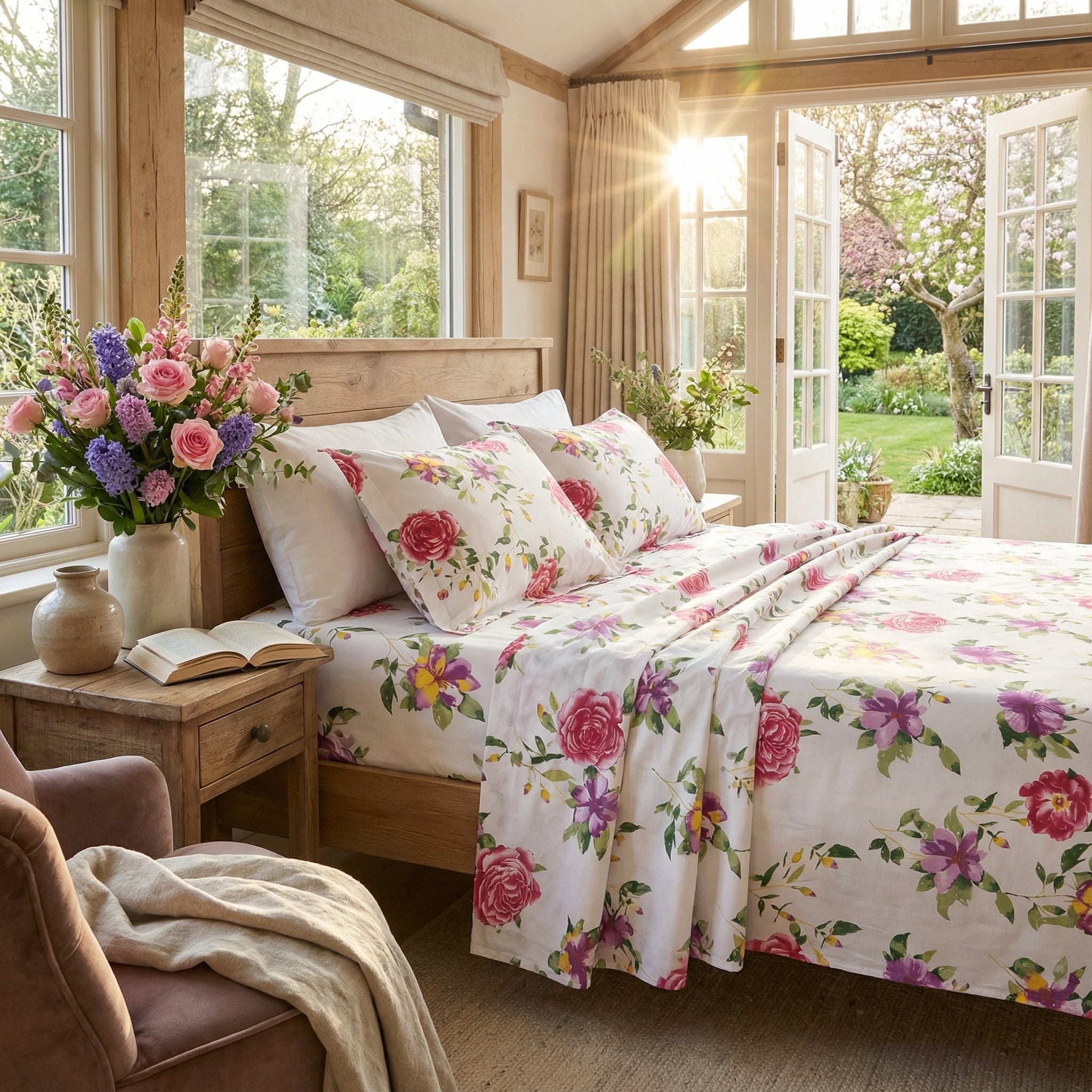 Floral collection - Super king size  | 100% pure cotton 600 TC