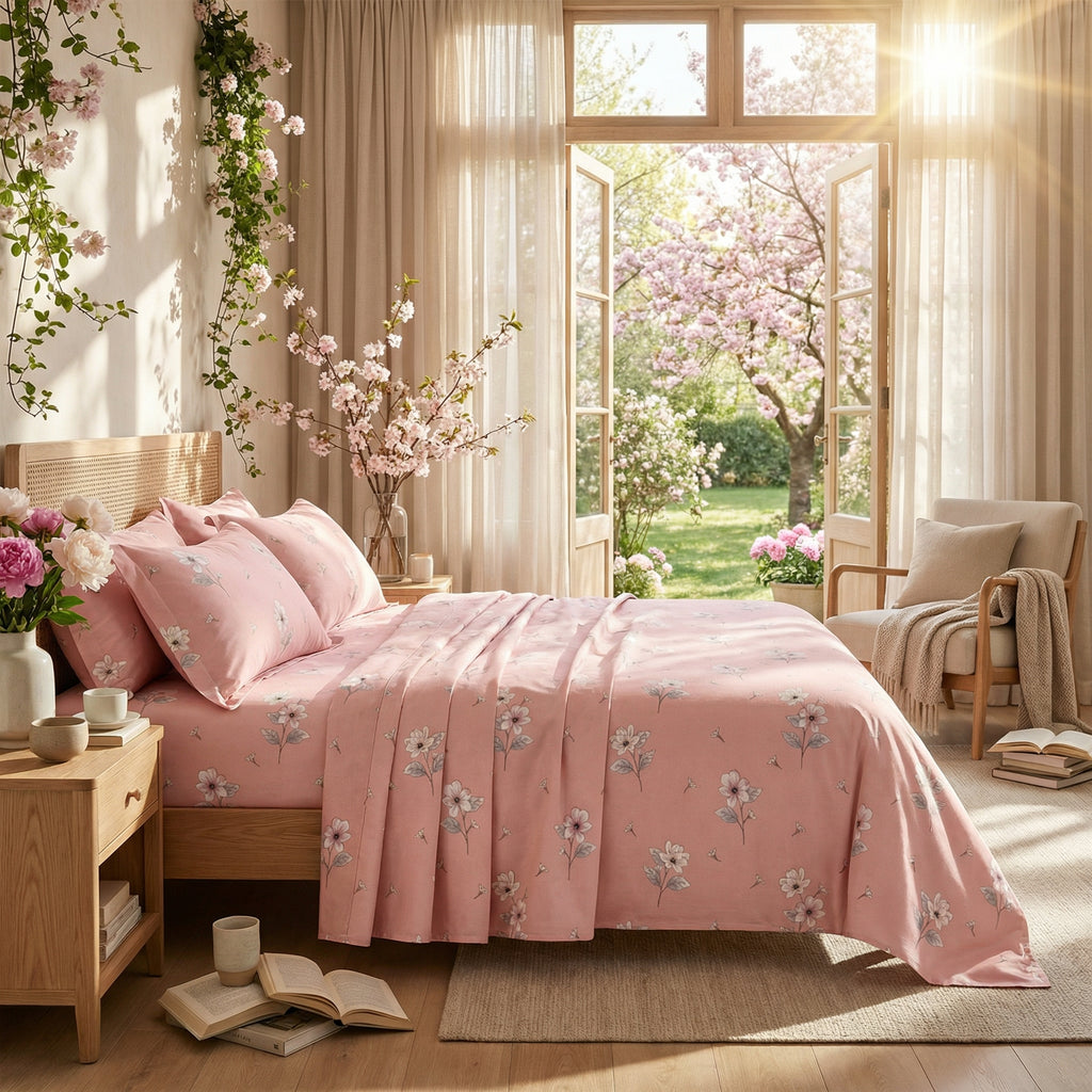 Dsence Elite Floral Bedsheet – Super King Size | 100% Pure Cotton 600 TC