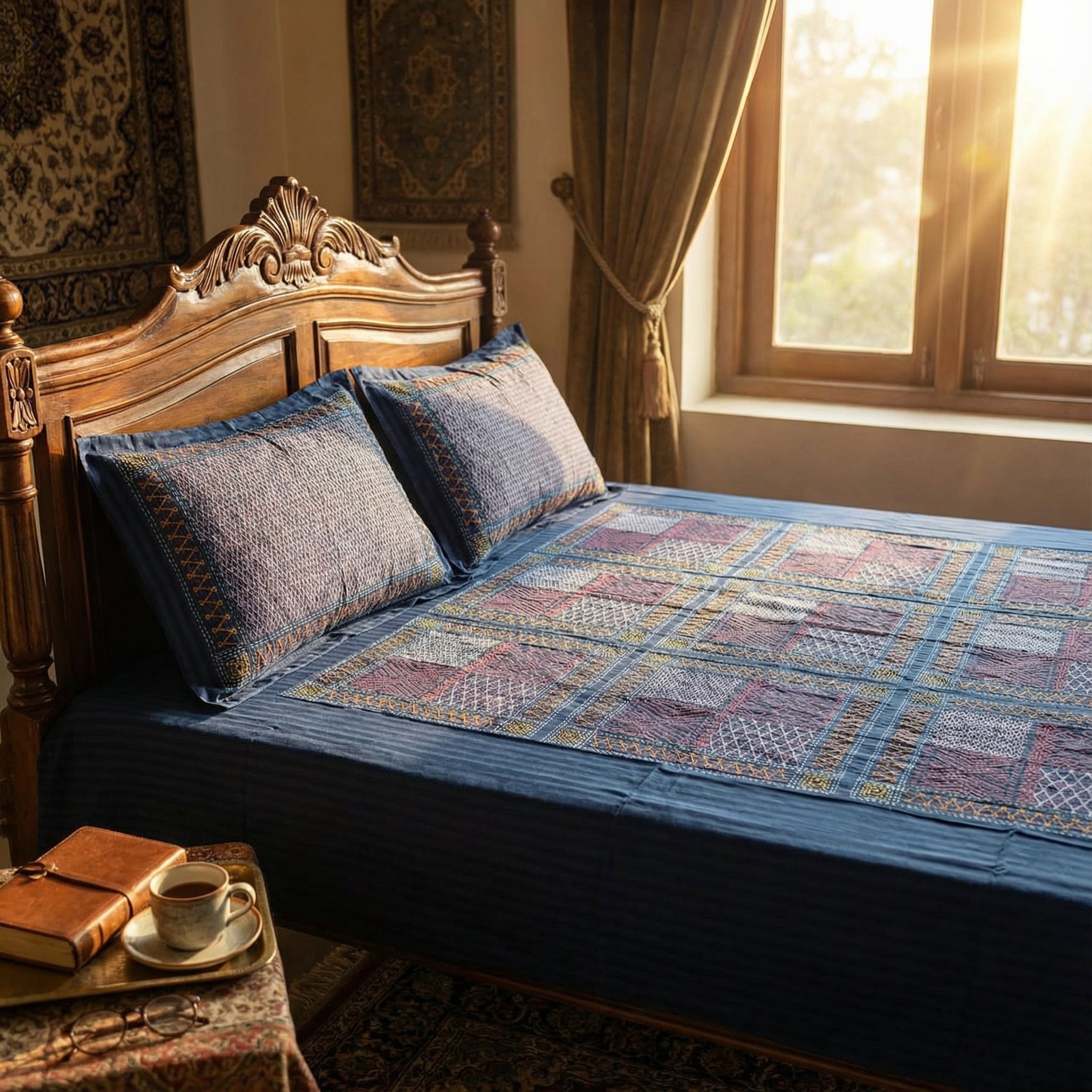 Ethnic Printed Bedsheet - Super King Size | 100% Pure Cotton 300 TC