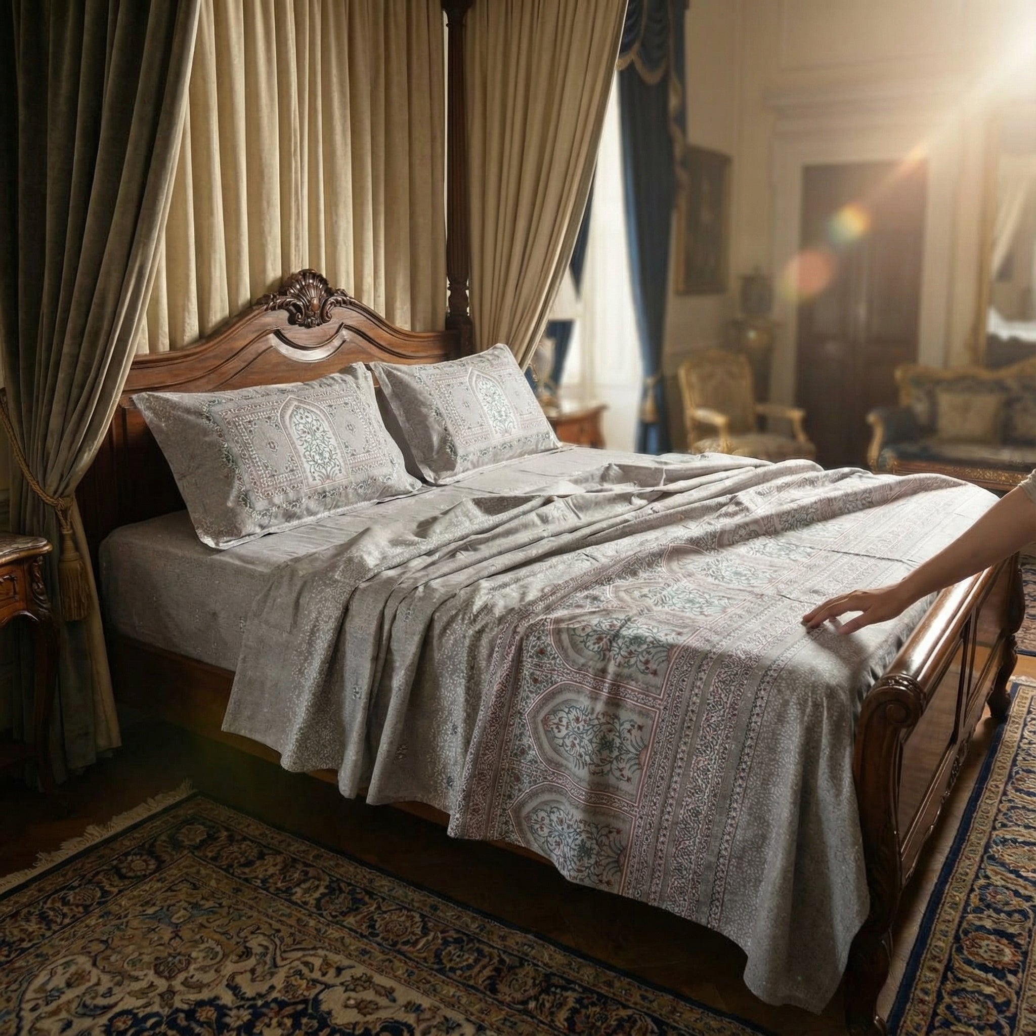 Jaipur Print Bedsheet – Queen Size | 100% Pure Cotton 350 TC