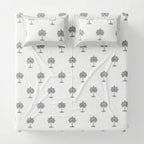 White Pine Tree Design Bedsheet – Super King Size | 100% Pure Cotton