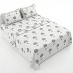 White Pine Tree Design Bedsheet – Super King Size | 100% Pure Cotton