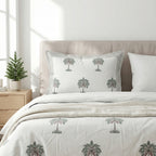 White Pine Tree Design Bedsheet – Super King Size | 100% Pure Cotton