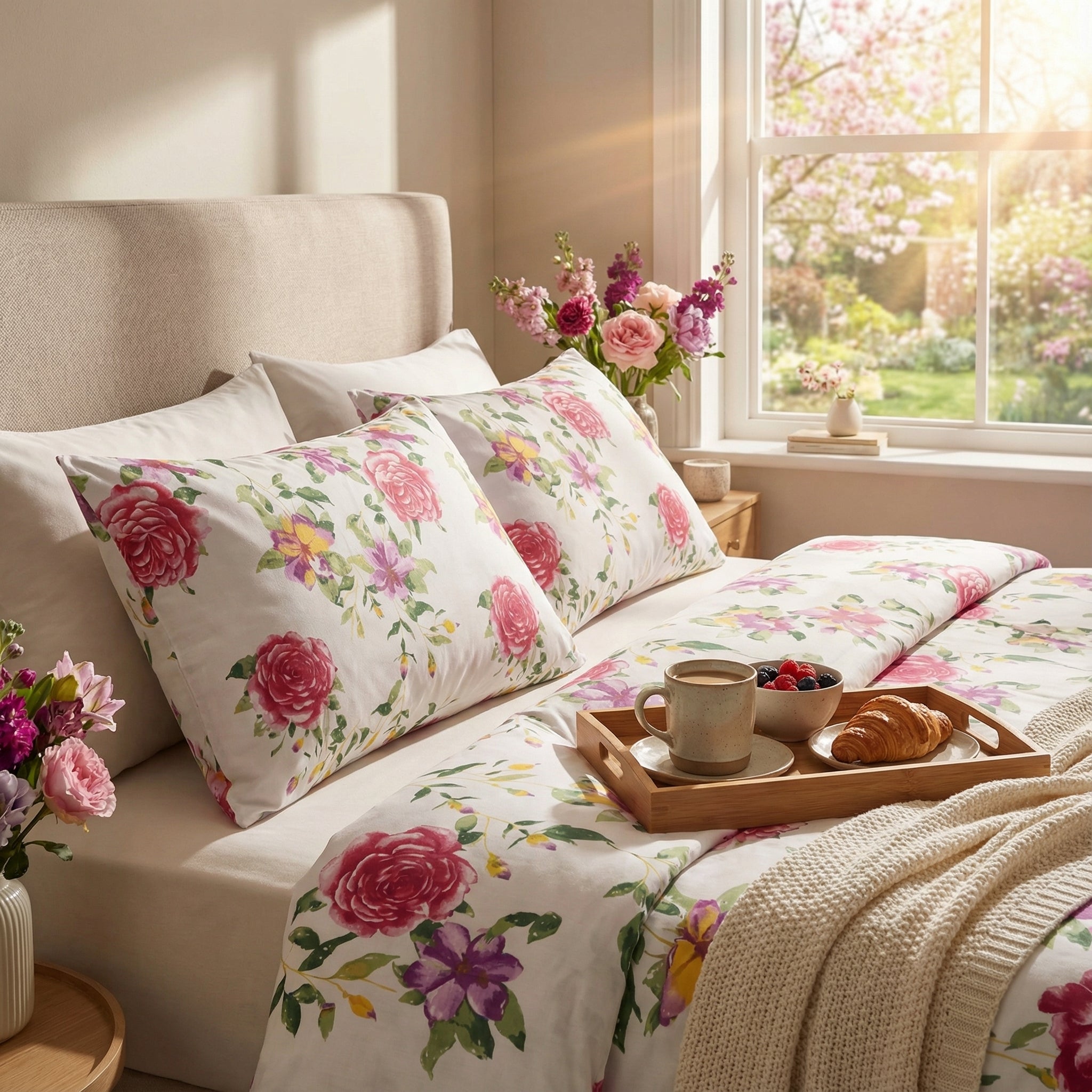 Floral collection - Super king size  | 100% pure cotton 600 TC