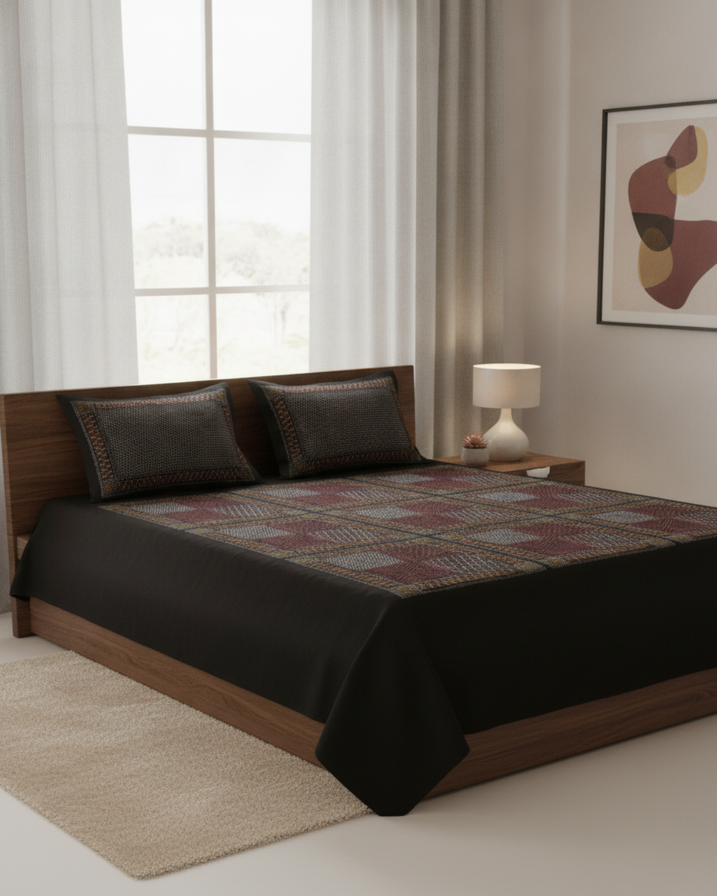 Ethnic Printed Bedsheet - Super King Size  | 100% Pure Cotton 300 TC