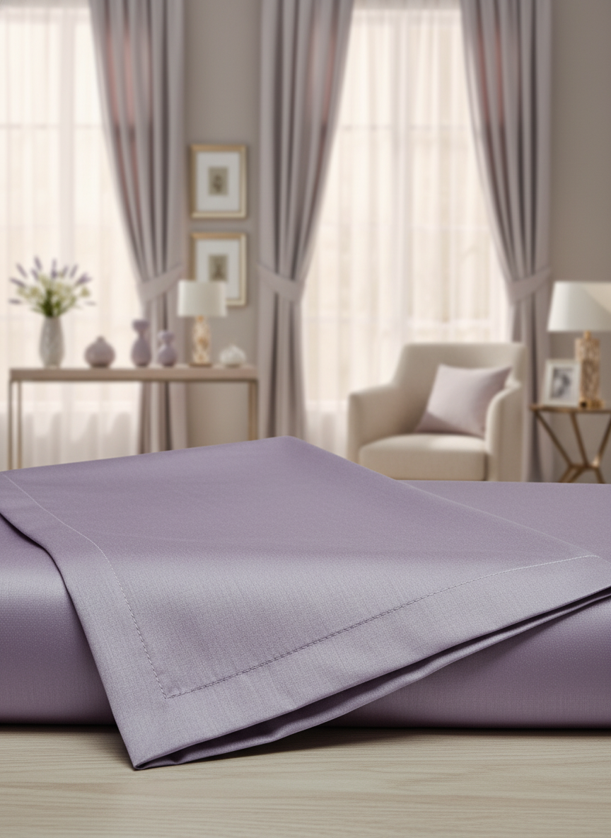 New Lilac Solid Bedsheet – Super King Size | 100% Pure Cotton