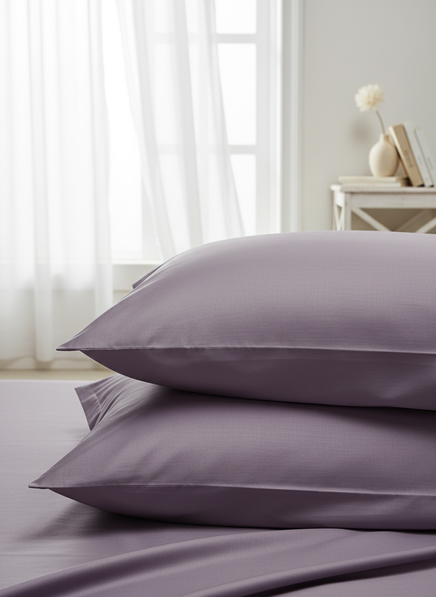 New Lilac Solid Bedsheet – Super King Size | 100% Pure Cotton
