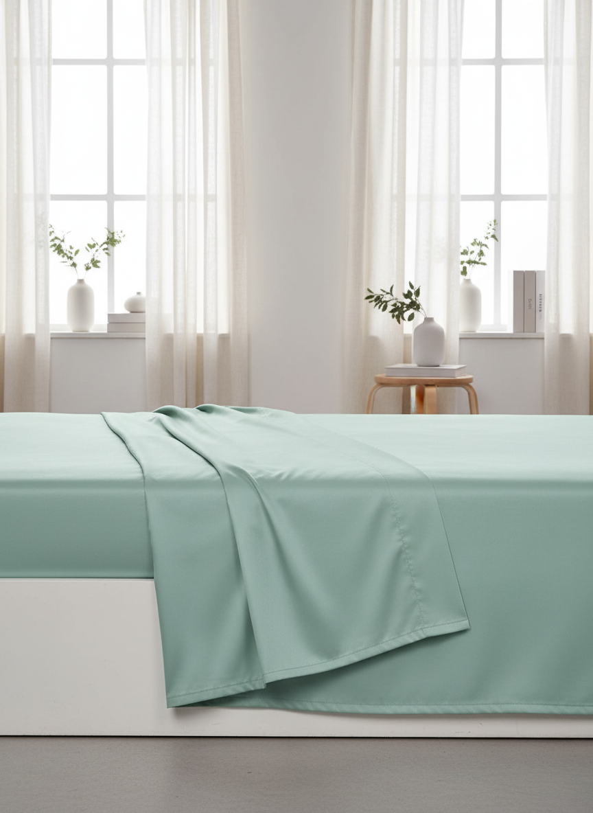 Mint Solid Bedsheet – Super King Size | 100% Pure Cotton