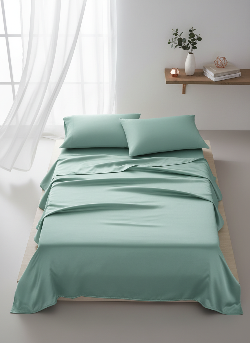 Mint Solid Bedsheet – Super King Size | 100% Pure Cotton