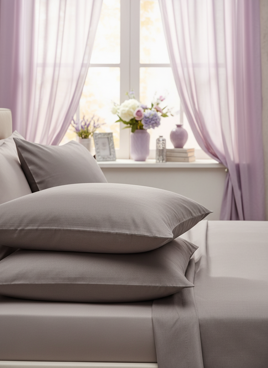 Steel Grey Solid Bedsheet – Super King Size | 100% Pure Cotton
