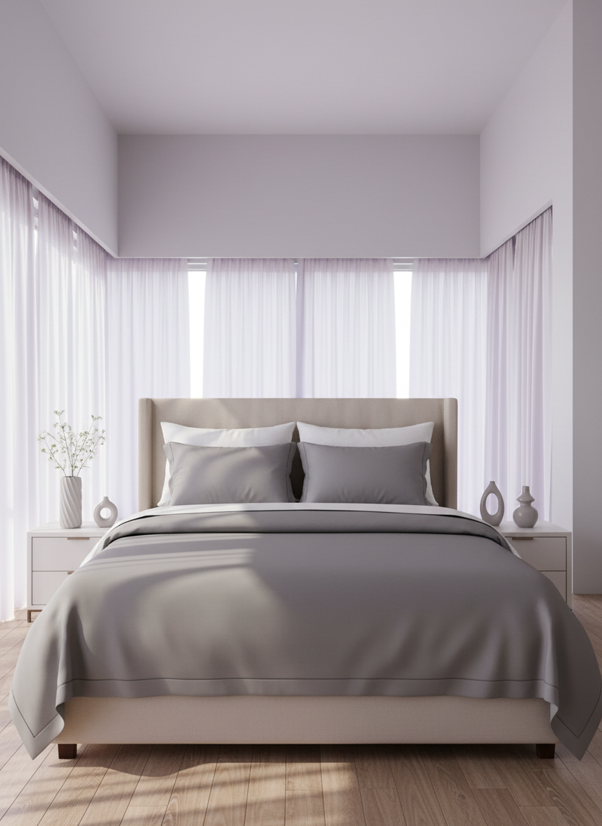 Steel Grey Solid Bedsheet – Super King Size | 100% Pure Cotton