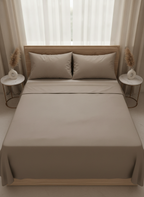 Taupe Solid Bedsheet – Super King Size | 100% Pure Cotton