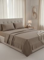 Taupe Solid Bedsheet – Super King Size | 100% Pure Cotton