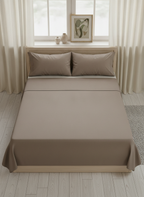 Taupe Solid Bedsheet – Super King Size | 100% Pure Cotton