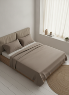 Taupe Solid Bedsheet – Super King Size | 100% Pure Cotton