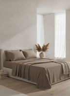 Taupe Solid Bedsheet – Super King Size | 100% Pure Cotton