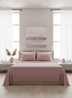 Muted Blush Pink Solid Bedsheet – Super King Size | 100% Pure Cotton
