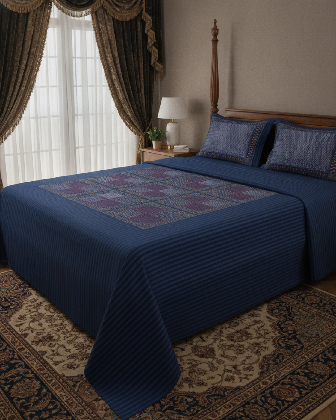 Ethnic Printed Bedsheet - Super King Size | 100% Pure Cotton 300 TC