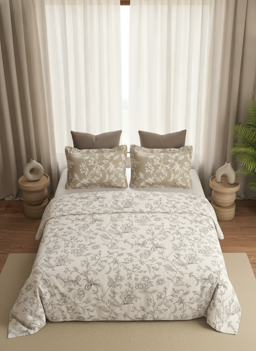 Blush & Bloom Collection - Queen size | 100% pure cotton 340 TC