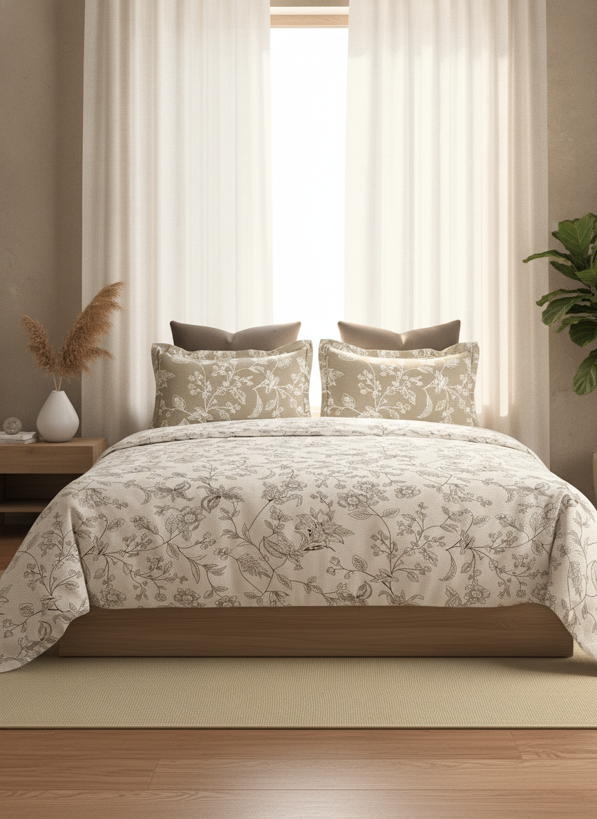 Blush & Bloom Collection - Queen size | 100% pure cotton 340 TC