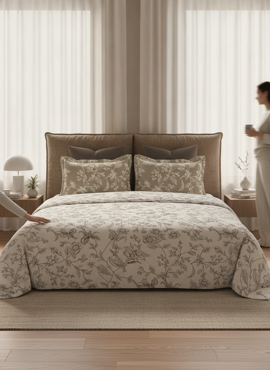 Blush & Bloom Collection - Queen size | 100% pure cotton 340 TC