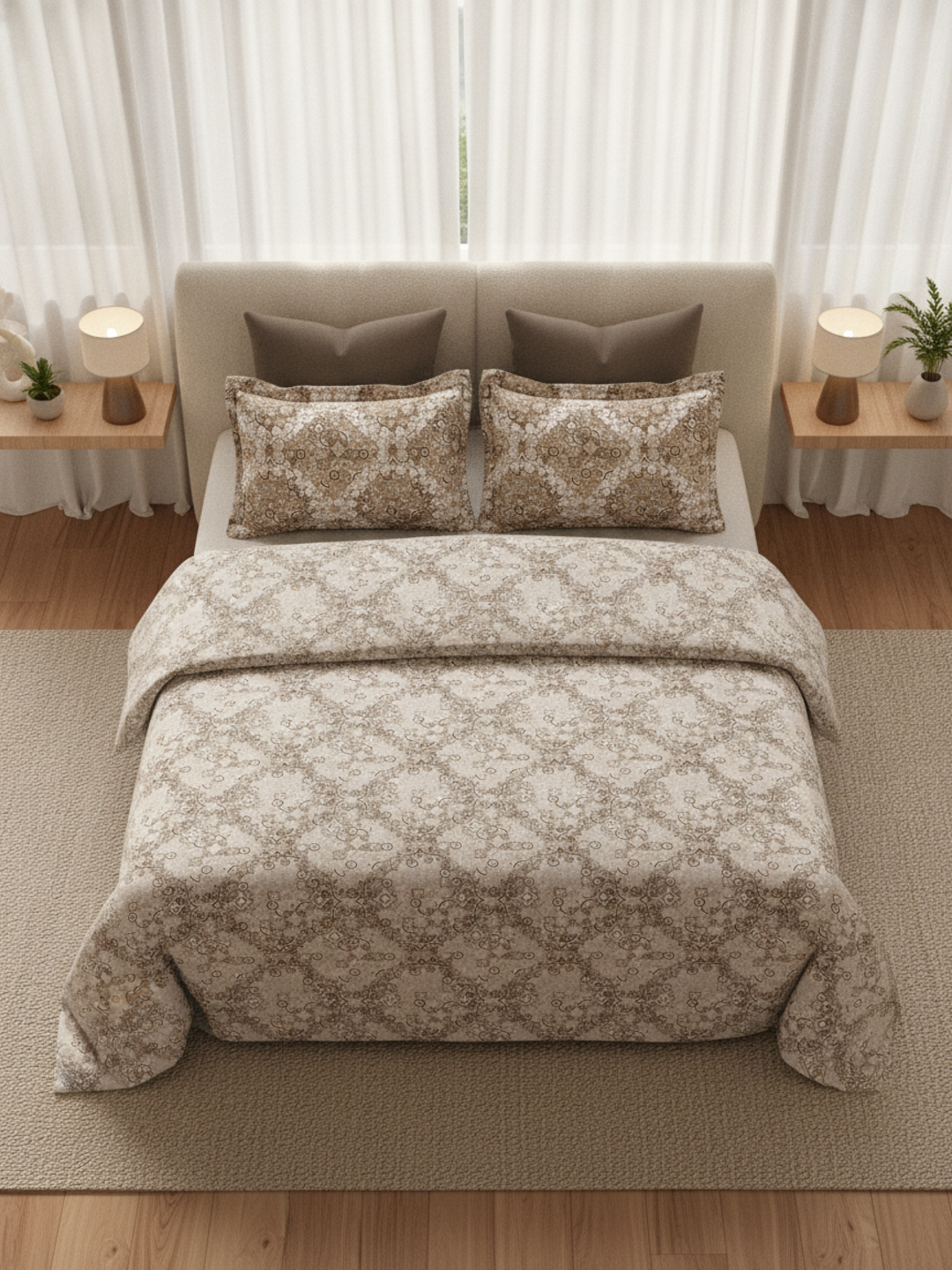 Blush & Bloom Collection - Queen size | 100% pure cotton 340 TC